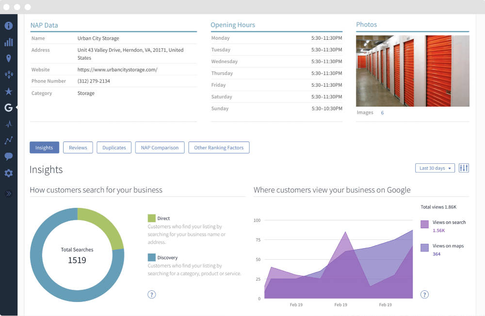 Google my business Dashboard Insights